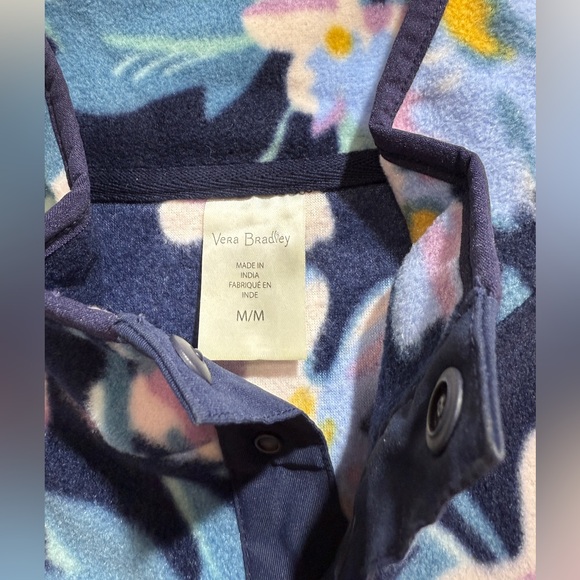 Vera Bradley Women's Snap Collar Fleece Pullover Sweatshirt Size Medium - Picture 3 of 9